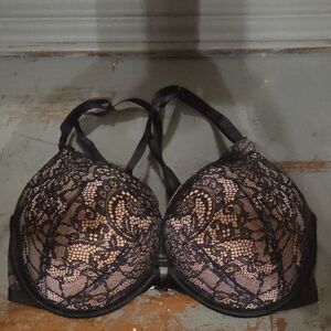 Victoria's Secret Black and Pink Lace Bra